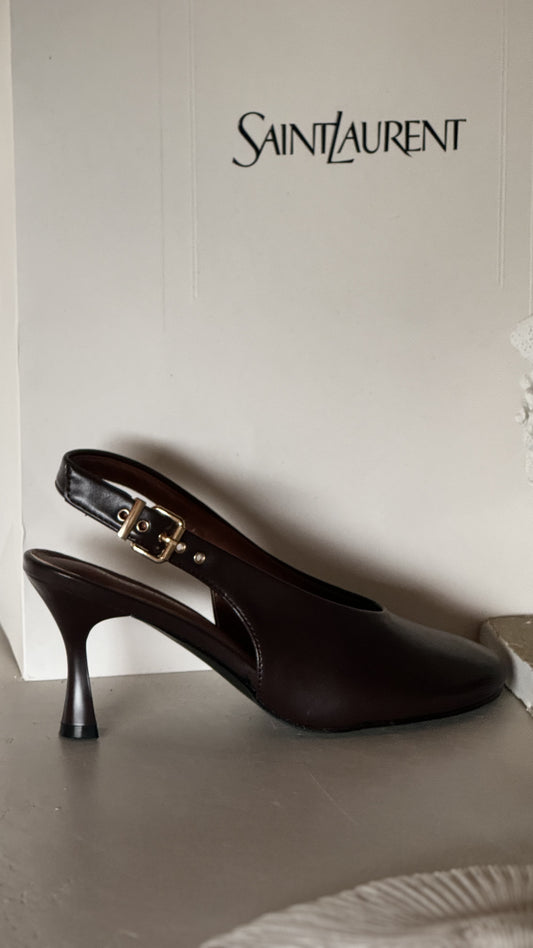 Pump Evita slingback choco