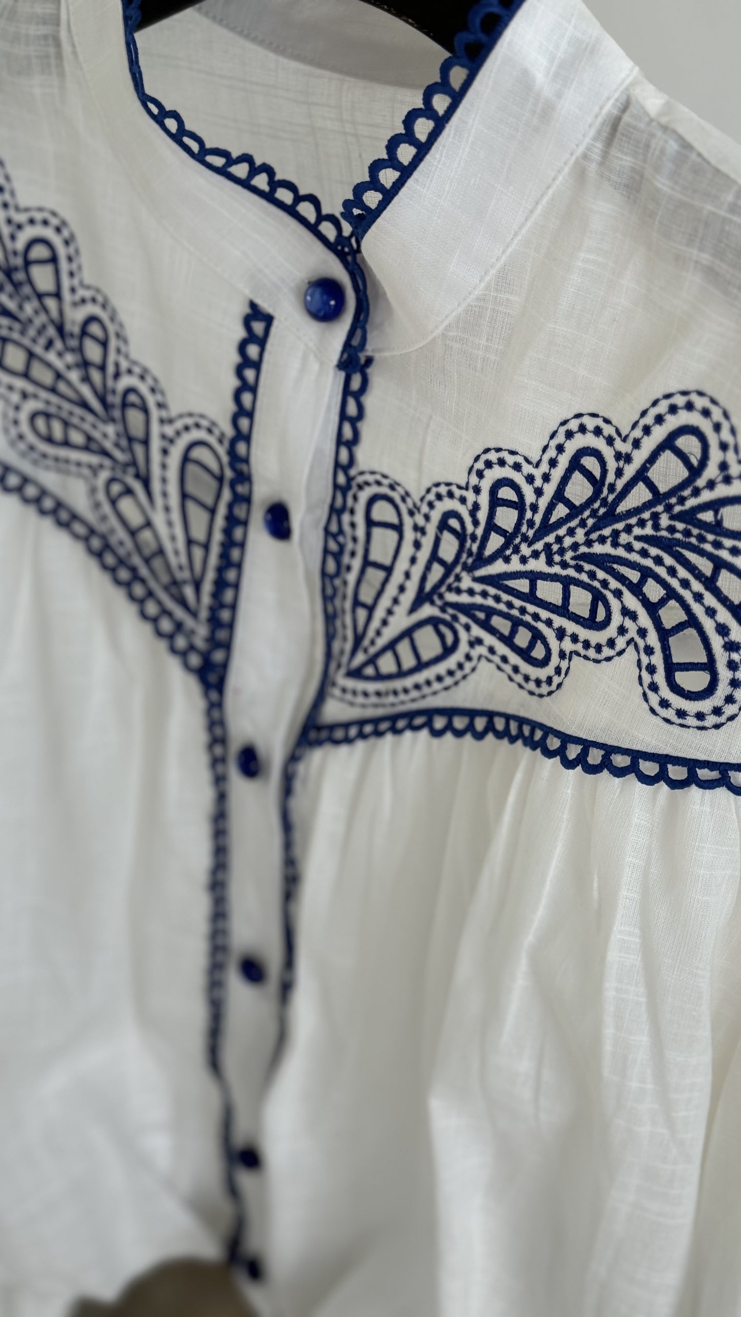 Blouse Blair en lin bleu