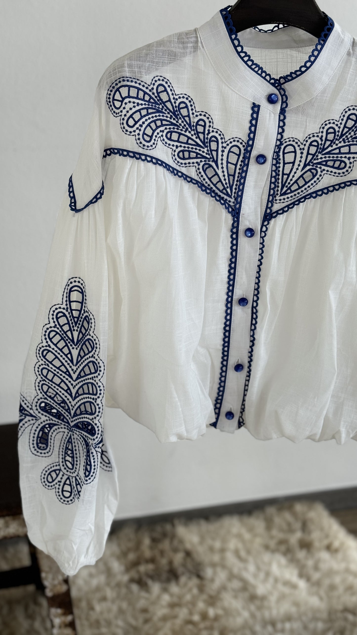 Blouse Blair en lin bleu