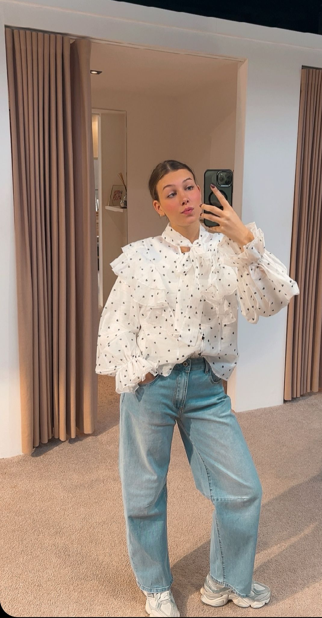 Blouse Lola white hearts