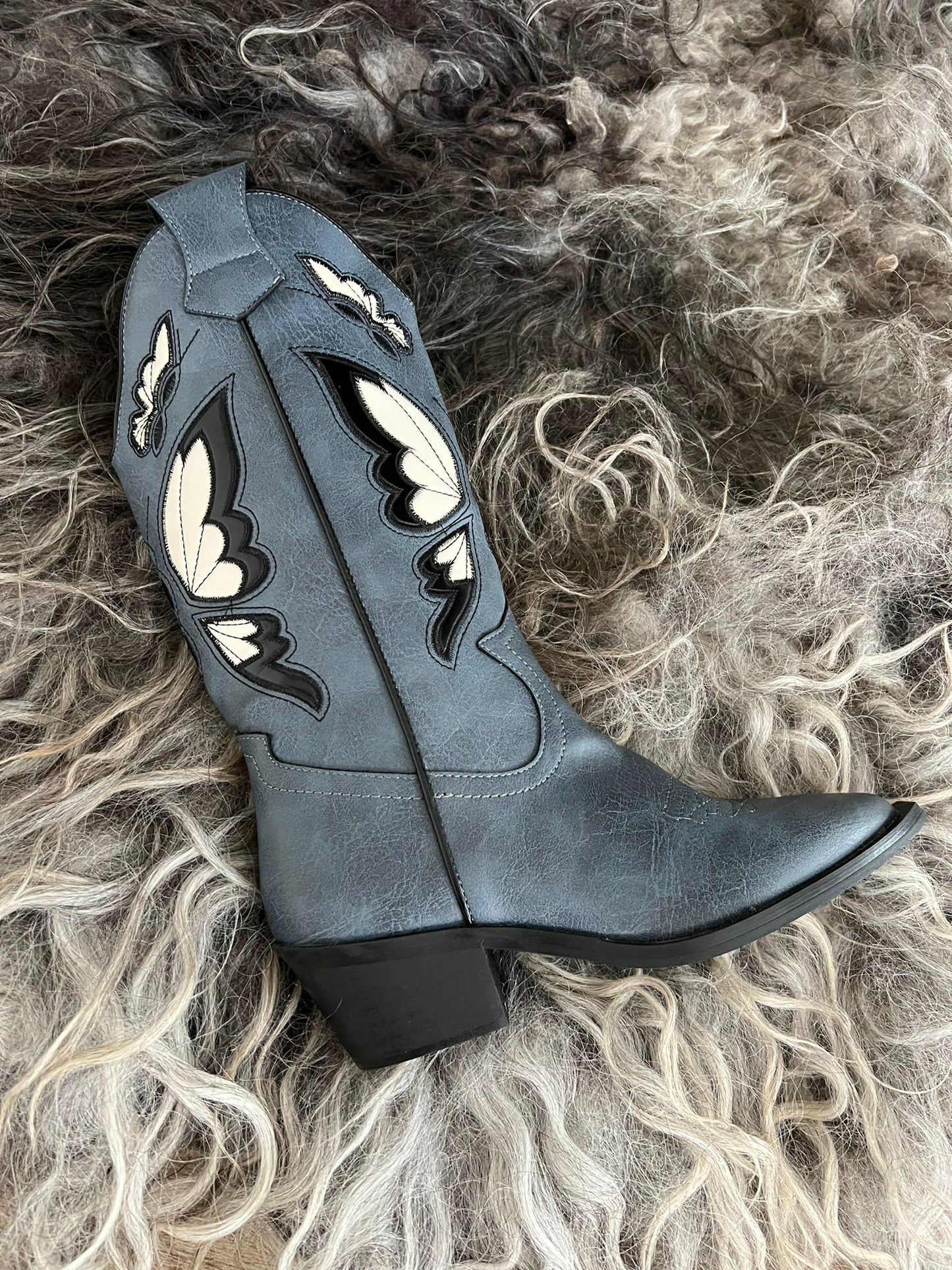 Bottes cowgirl bleu brumeux