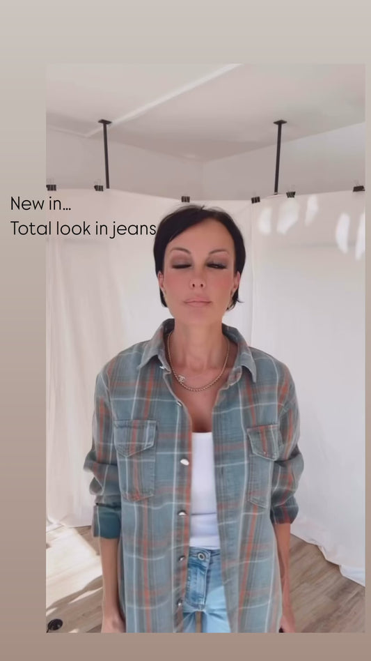 Blouse jeans tartan