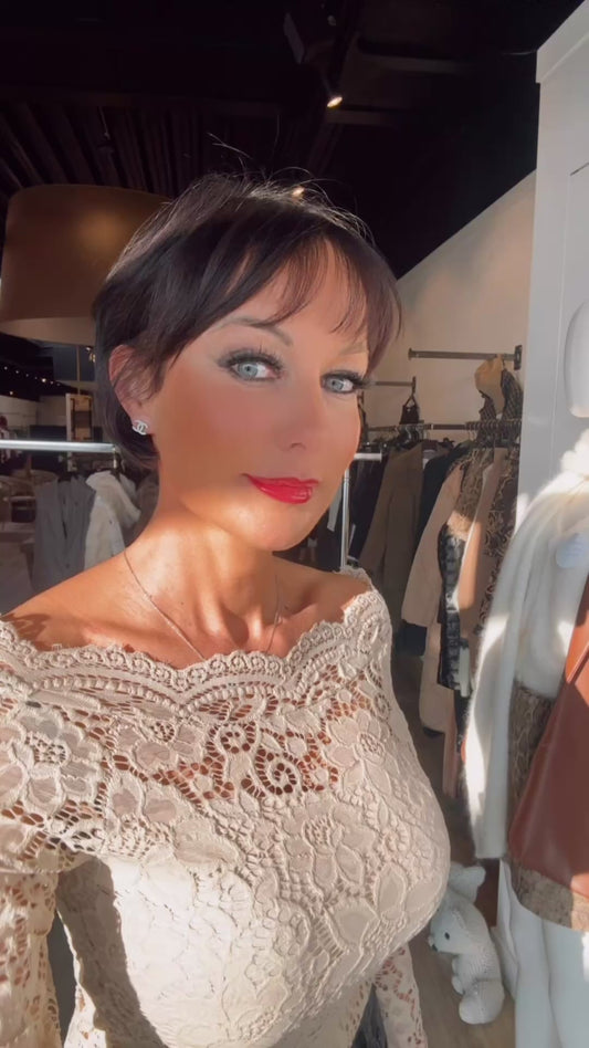 Top lace Min black/grey/bordeaux/sand